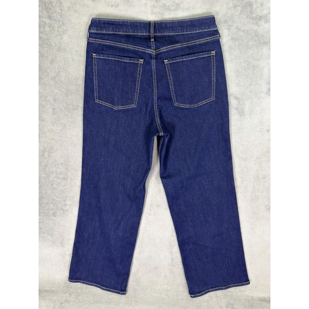 Old Navy Jeans Womens 12 Short Blue‎ Dark Wash High Rise Wow Wide Leg Stretch